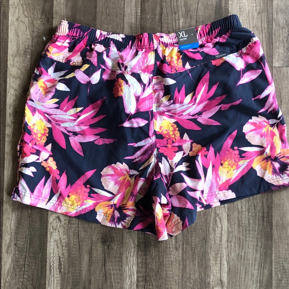Columbia Walnut River Black Pink Printed Shorts XL NEW - Picture 3 of 6